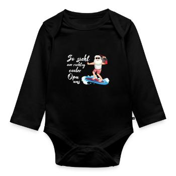 So sieht ein richtig cooler Opa aus - Großvater - Baby Bio-Langarm-Body - Schwarz - Vorne