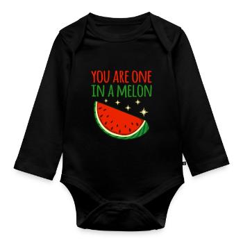 Wassermelone - Baby Bio-Langarm-Body - Schwarz - Vorne
