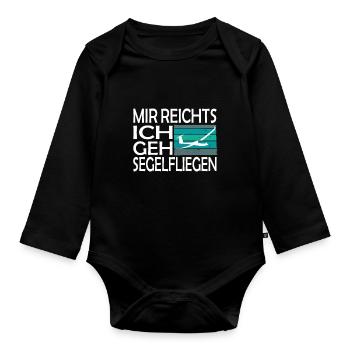 Segelflieger und Segelfliegen - Baby Bio-Langarm-Body - Schwarz - Vorne