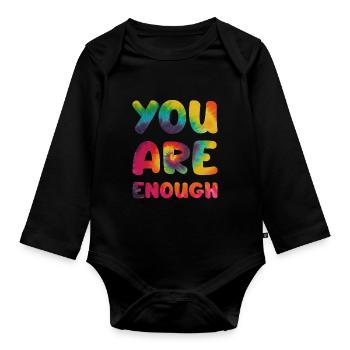 You are enough - Baby Bio-Langarm-Body - Schwarz - Vorne