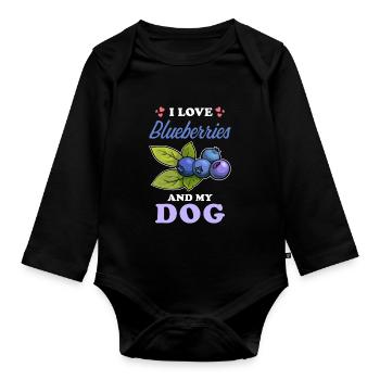 Les bleuets et les chiens disent - Body Bébé bio manches longues - noir - Devant