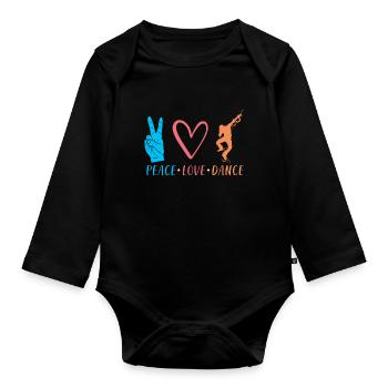 Cadeau danseur dansant - Body Bébé bio manches longues - noir - Devant