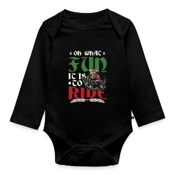 Oh quel plaisir c’est de conduire la moto noël - Body Bébé bio manches longues - noir - Devant
