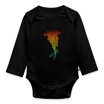 Qualle - Baby Bio-Langarm-Body - Schwarz - Vorne