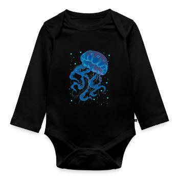 Qualle - Baby Bio-Langarm-Body - Schwarz - Vorne