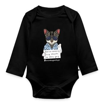 Agent de voyages Cat Art pour les conseillers en tourisme - Body Bébé bio manches longues - noir - Devant