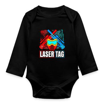Laser Tag - Body Bébé bio manches longues - noir - Devant