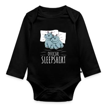 Hippo Sleeping Shirt Hippo - Body Bébé bio manches longues - noir - Devant