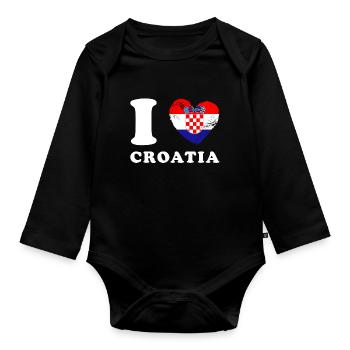 Kroatien I love Croatia - Organic Longsleeve Baby Bodysuit - black - Front