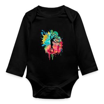 Gymnastique et gymnastique - PopArt Style - Body Bébé bio manches longues - noir - Devant