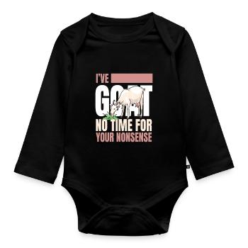 Goat Ive Goat No Time Goats - Organic Longsleeve Baby Bodysuit - black - Front