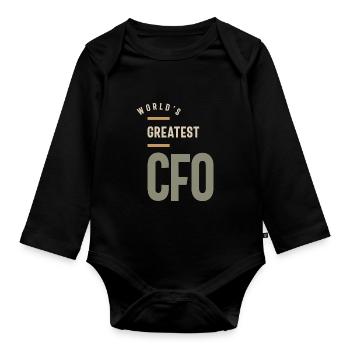 CFO Geschenk Lustige Berufsbezeichnung Beruf - Baby Bio-Langarm-Body - Schwarz - Vorne