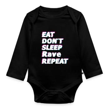 Raver Geschenkidee - Baby Bio-Langarm-Body - Schwarz - Vorne