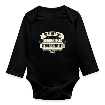So sieht ein richtig cooler steuerberater aus - Baby Bio-Langarm-Body - Schwarz - Vorne