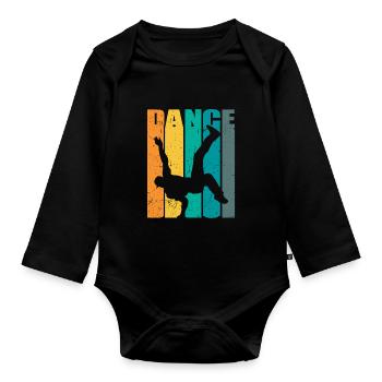 Breakdance BBoy BGirl Streetdance Breakdance - Body Bébé bio manches longues - noir - Devant