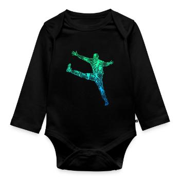 Handball Goalkeeper Handball Children Boys - Organic Longsleeve Baby Bodysuit - black - Front