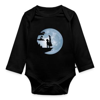 Turner Turnen Mond Geschenk für Vater - Baby Bio-Langarm-Body - Schwarz - Vorne