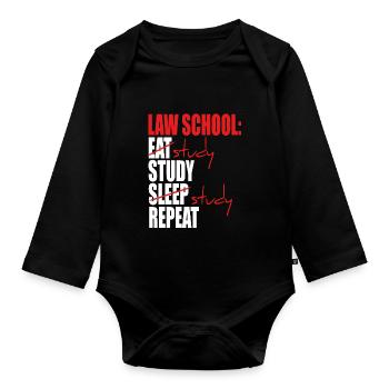 Law School Graduation Law Student Must Haves - Baby Bio-Langarm-Body - Schwarz - Vorne