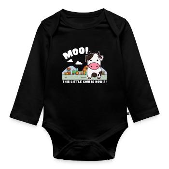 2nd birthday farm 2 Birthday Farm - Organic Longsleeve Baby Bodysuit - black - Front