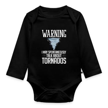 Tornado Wirbelsturm Meteorologe Hurrikan - Baby Bio-Langarm-Body - Schwarz - Vorne