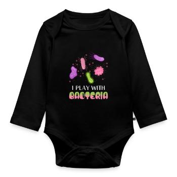 Biology Saying - Organic Longsleeve Baby Bodysuit - black - Front