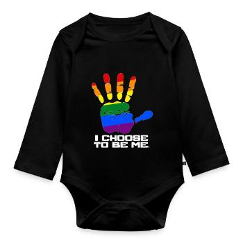 Cool gay identity - Organic Longsleeve Baby Bodysuit - black - Front