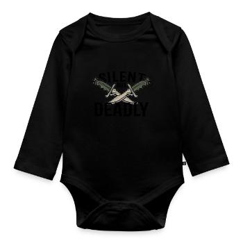 Balisong Butterfly Knife bente-nuebe Gift Idea - Organic Longsleeve Baby Bodysuit - black - Front