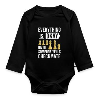 Chess - Organic Longsleeve Baby Bodysuit - black - Front