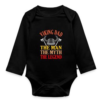 Wikinger - Baby Bio-Langarm-Body - Schwarz - Vorne