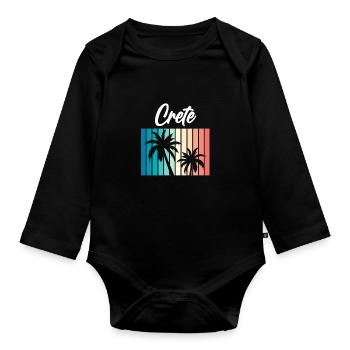 Crète - Body Bébé bio manches longues - noir - Devant