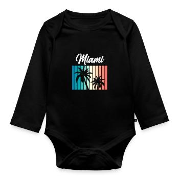 Miami - Body Bébé bio manches longues - noir - Devant