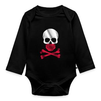 Drapeau de la Pologne - Body Bébé bio manches longues - noir - Devant