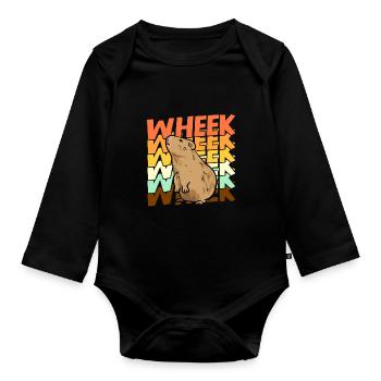 Wheek Cochon d’Inde Cochon d’Inde Cadeau - Body Bébé bio manches longues - noir - Devant