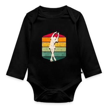 Figure skating - Organic Longsleeve Baby Bodysuit - black - Front