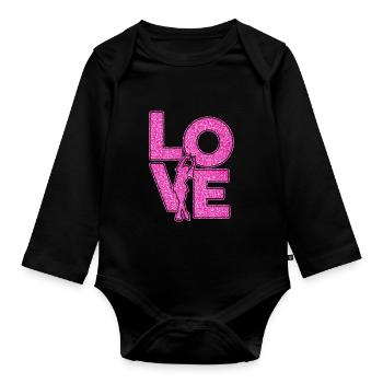Eiskunstlauf - Baby Bio-Langarm-Body - Schwarz - Vorne