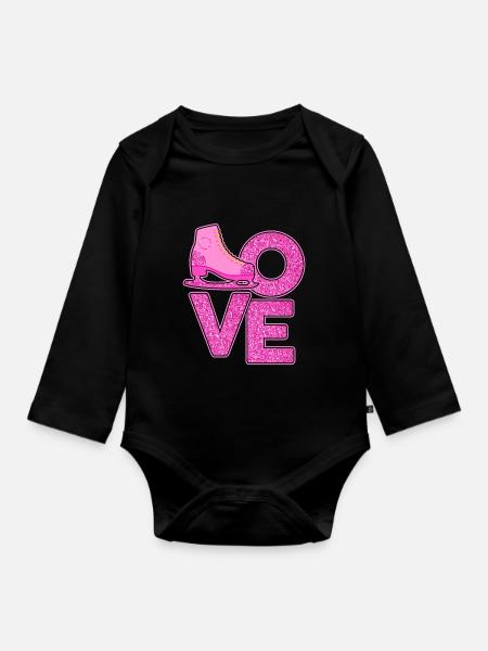 Eiskunstlauf - Baby Bio-Langarm-Body - Schwarz
