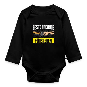 Beste Freunde Baggerfahrer Baggern Bagger Geschenk - Baby Bio-Langarm-Body - Schwarz - Vorne
