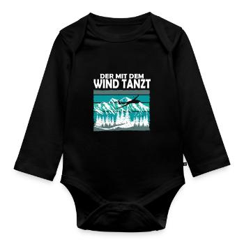 Der mit dem Wind Tanzt - Baby Bio-Langarm-Body - Schwarz - Vorne