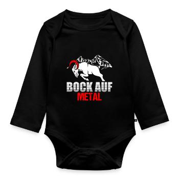 Heavy Metal Bock sur Métal - Body Bébé bio manches longues - noir - Devant