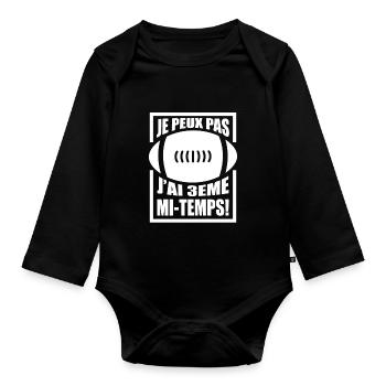 Je Peux Pas J'Ai 3ème mi-Temps - Body Bébé bio manches longues - noir - Devant