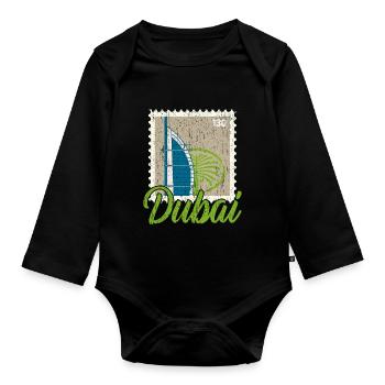 Dubai United Arab Emirates The Palm - Organic Longsleeve Baby Bodysuit - black - Front
