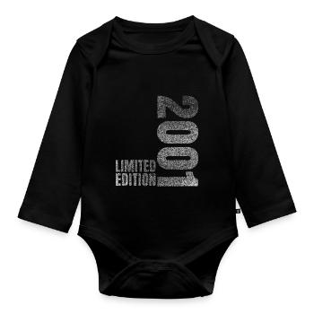 2001 Limited Edition - Organic Longsleeve Baby Bodysuit - black - Front