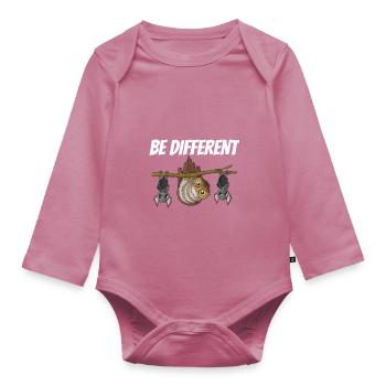 Eulenfledermaus - Baby Bio-Langarm-Body - Mauve - Vorne