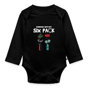 Cycling cycling - Organic Longsleeve Baby Bodysuit - black - Front