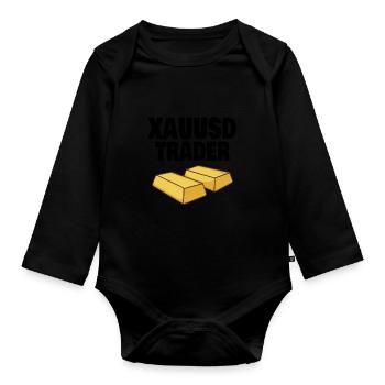 Gold Trader Forex Trader XAUUSD Trader - Body Bébé bio manches longues - noir - Devant
