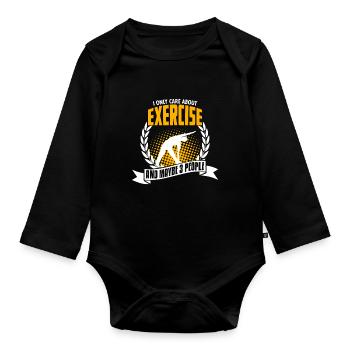 Funny Exercise Shirt Bday Gift - Baby Bio-Langarm-Body - Schwarz - Vorne