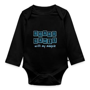 Brettspiele mit meinem Pöppel - Baby Bio-Langarm-Body - Schwarz - Vorne