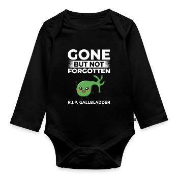 Gallenblase Gallenblasenentfernung Operation - Baby Bio-Langarm-Body - Schwarz - Vorne