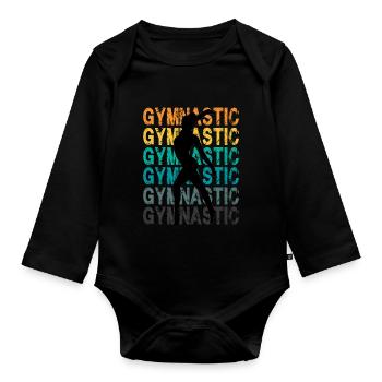 Gymnastics for a gymnast Floor gymnast - Organic Longsleeve Baby Bodysuit - black - Front