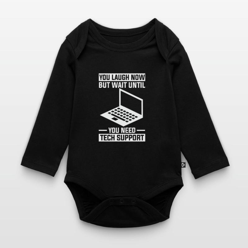 Computer Scientist Computer PC Printer Computer Writing Organic Longsleeve Baby Bodysuit
